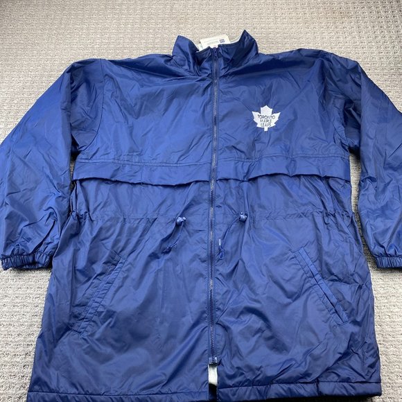 Vintage Toronto Maple LEAFS Jacket Windbreaker Men Large L Spell Out New w/ Tags - Picture 1 of 16